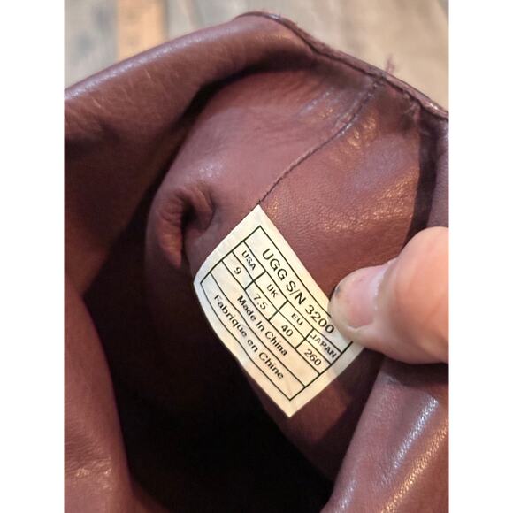 UGG Women’s Ravenna Brown Leather Over The Knee Wedge Boot Size 9 - Picture 5 of 12